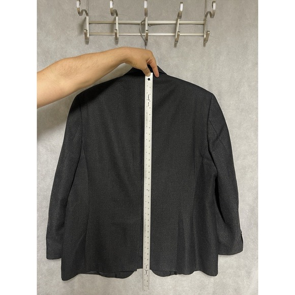 Chaps Blazer Men 50R Black Gray 2B Winter Flannel Birds Eye Ralph Lauren Luxury - Picture 7 of 10